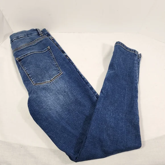 NO BOUNDARIES SUPER HIGH RISE JUNIORS JEANS, SIZE 7, DARK WASH, BLUE - Picture 13 of 13
